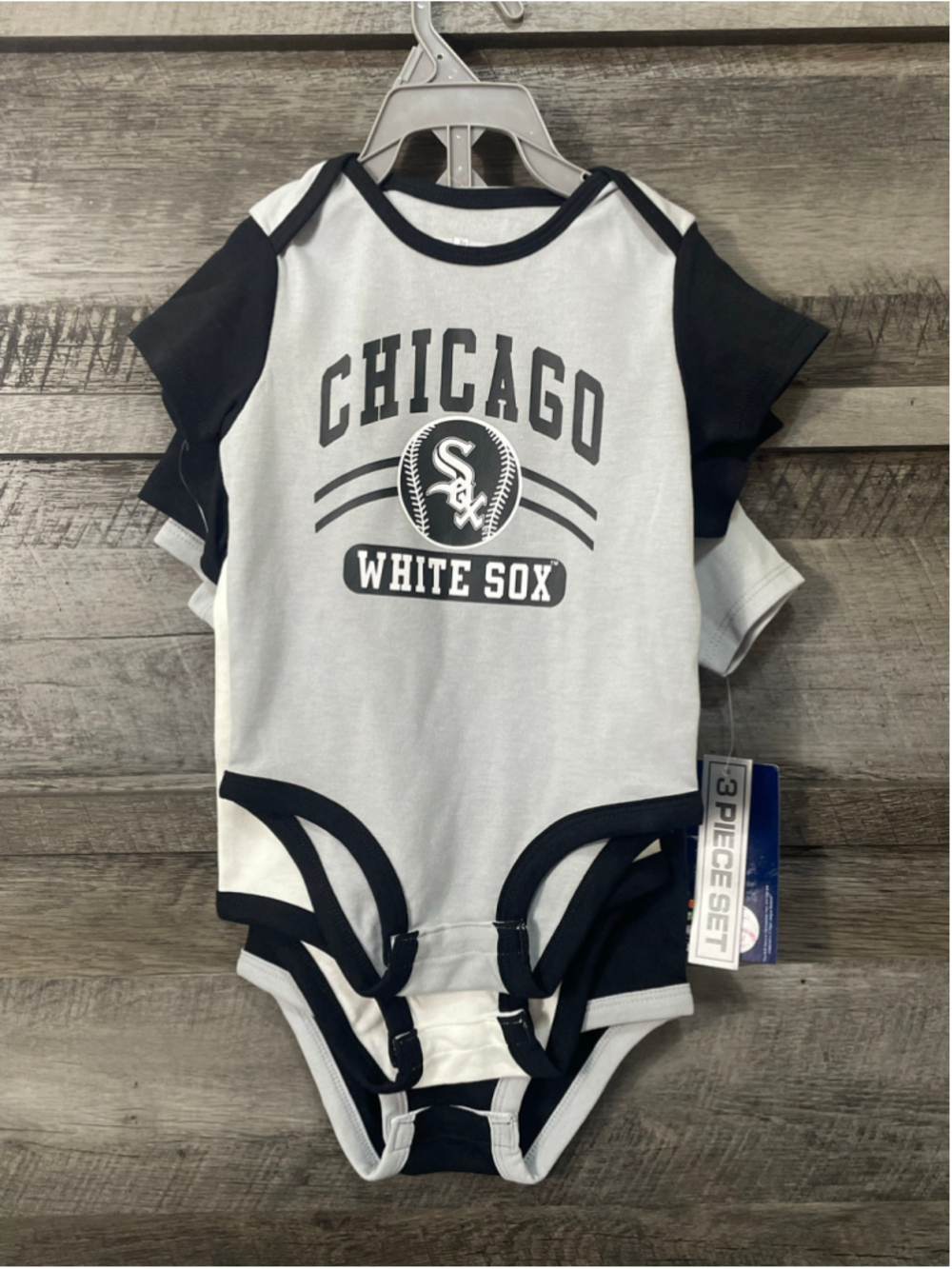 Official MLB Chicago White Sox Baby Bodysuits 3Pack Set Infant 12 Months